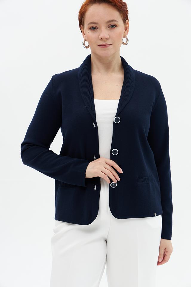 Жакет Gollehaug вязаный тёмно-синий