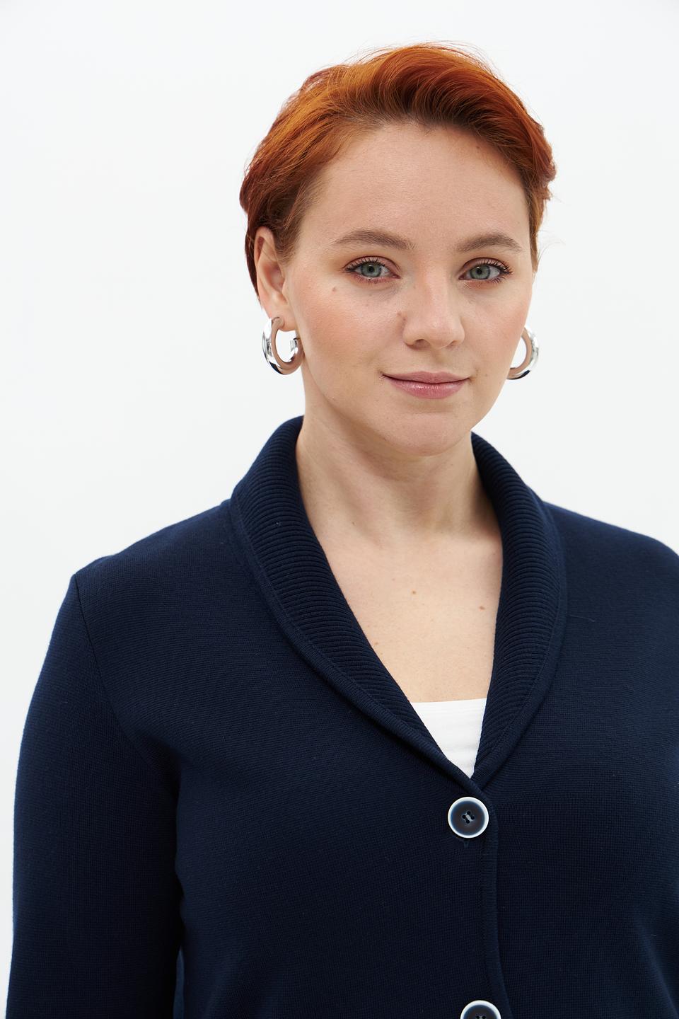 Жакет Gollehaug вязаный тёмно-синий