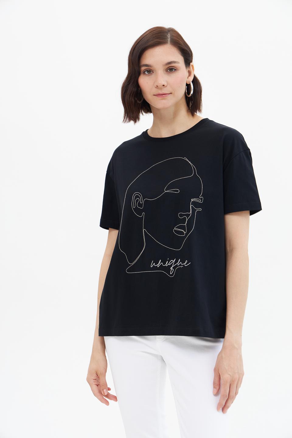 Футболка UNQ с принтом чёрная