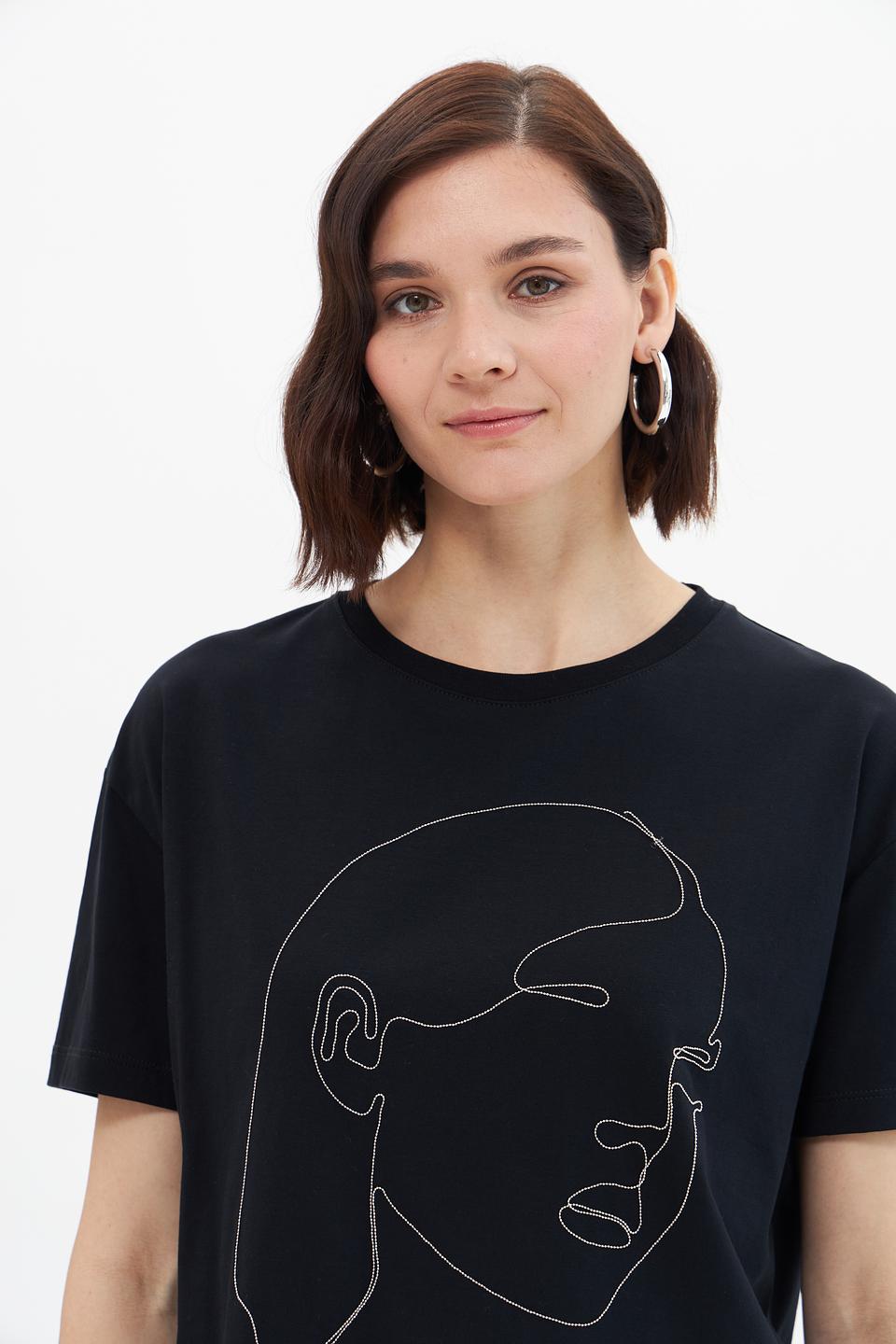 Футболка UNQ с принтом чёрная