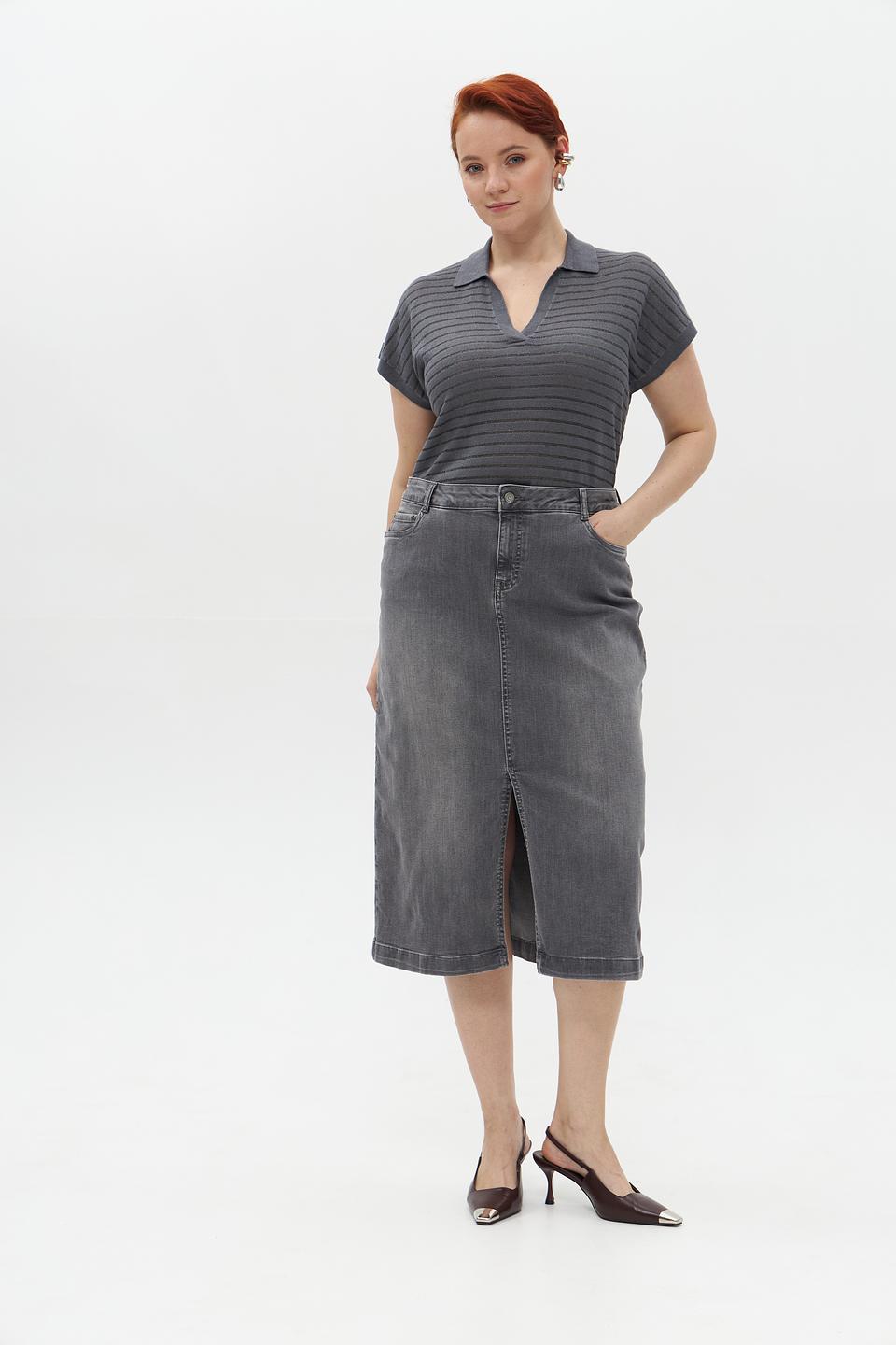 Юбка джинсовая Lebek серая