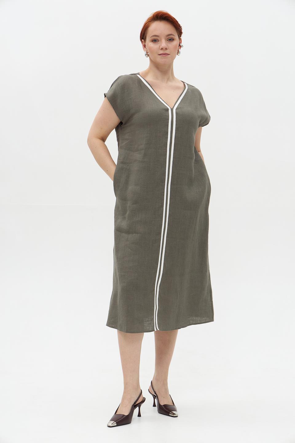 Платье Electra style хаки с отделкой