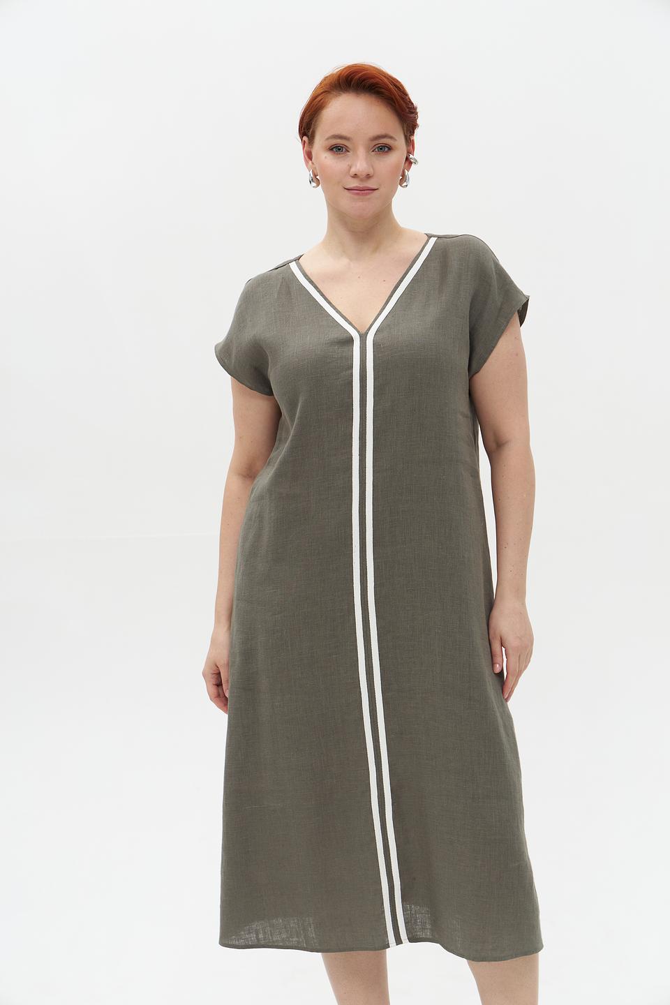 Платье Electra style хаки с отделкой