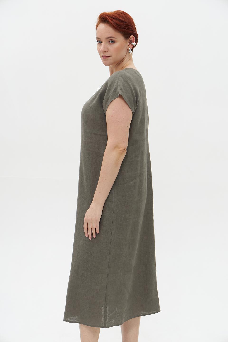 Платье Electra style хаки с отделкой