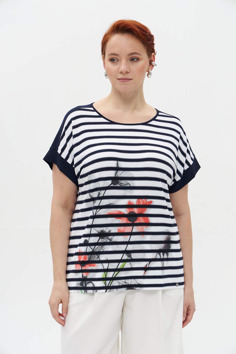 Футболка Gollehaug в полоску с маками