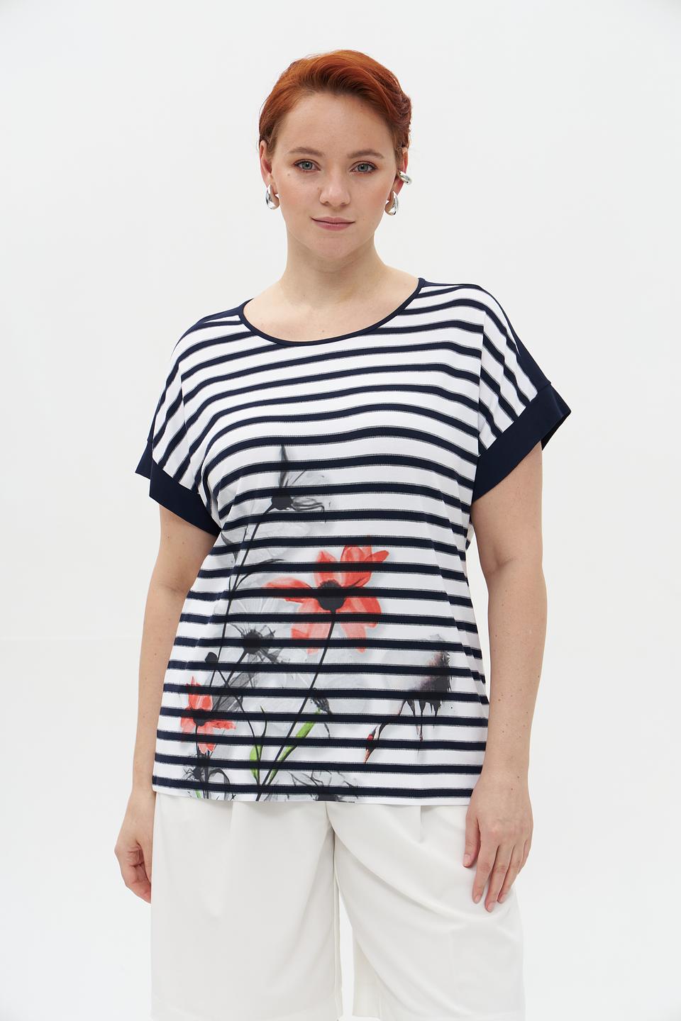 Футболка Gollehaug в полоску с маками