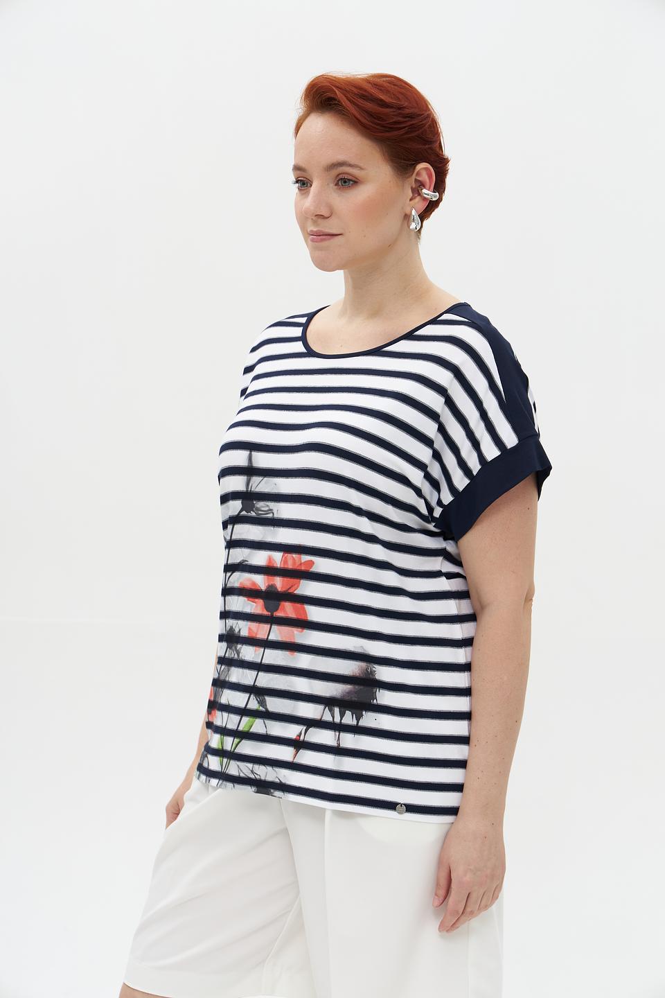 Футболка Gollehaug в полоску с маками