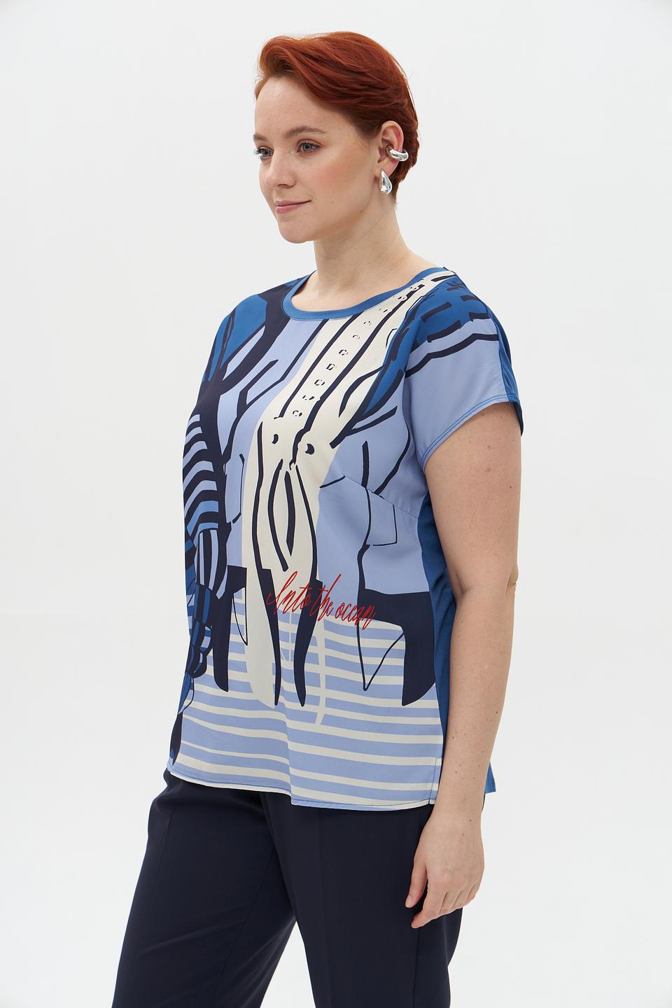 Блузка Lebek с принтом креветок