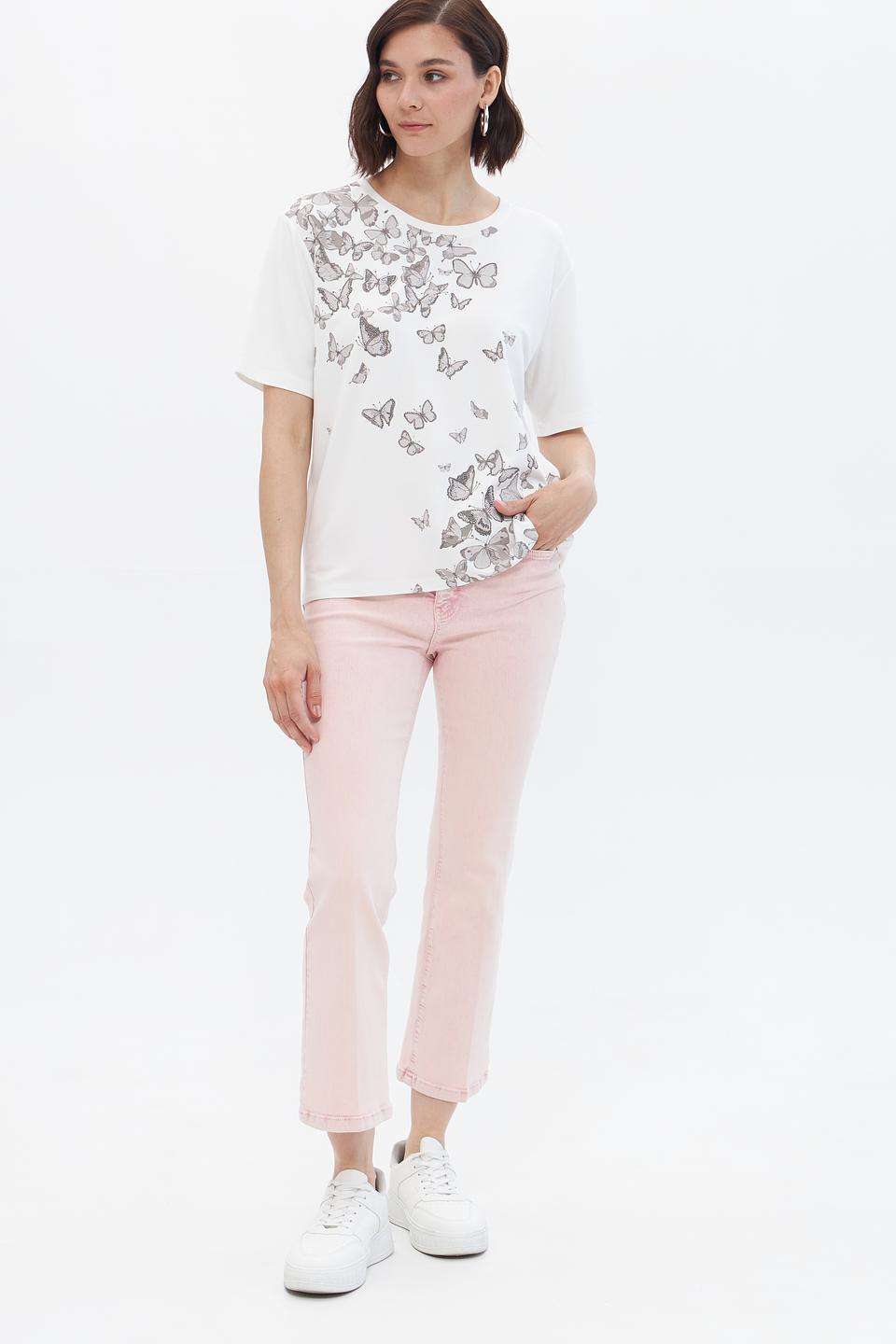 Джинсы Oui розовые прямые