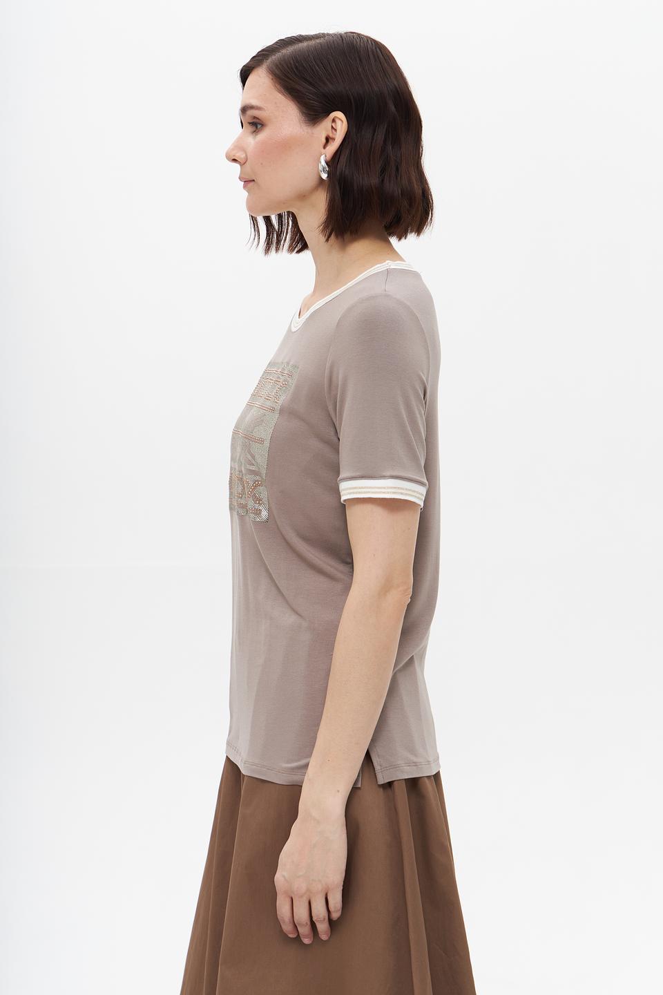 Футболка Tuzzi с узором бежевая