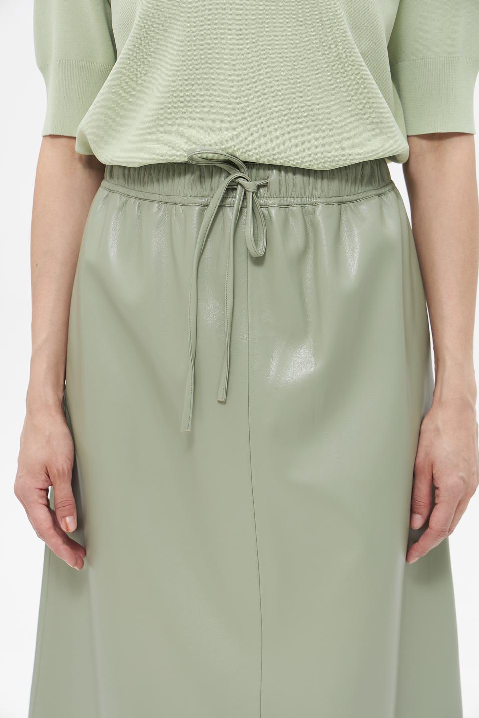 Юбка UNQ экокожа с завязками хаки