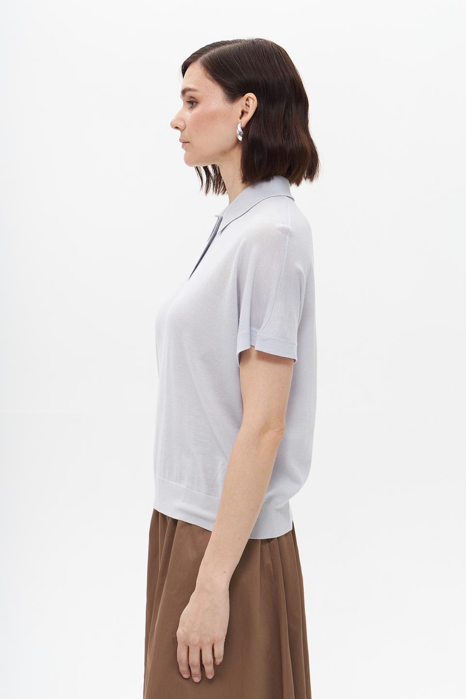 Пуловер-поло UNQ женский светло-серый
