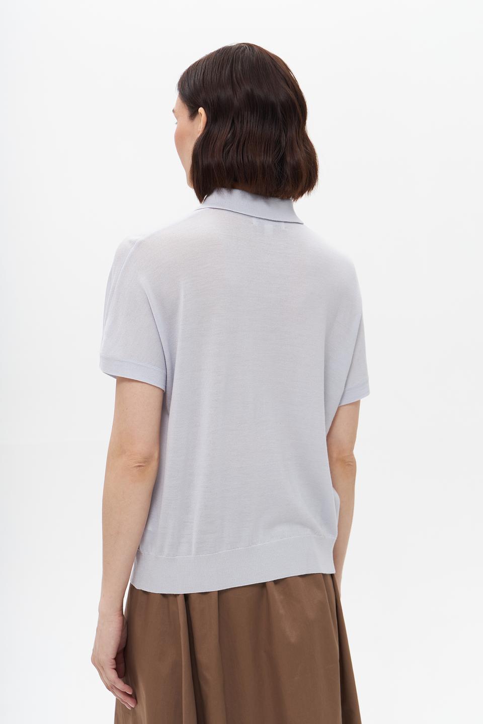 Пуловер-поло UNQ женский светло-серый