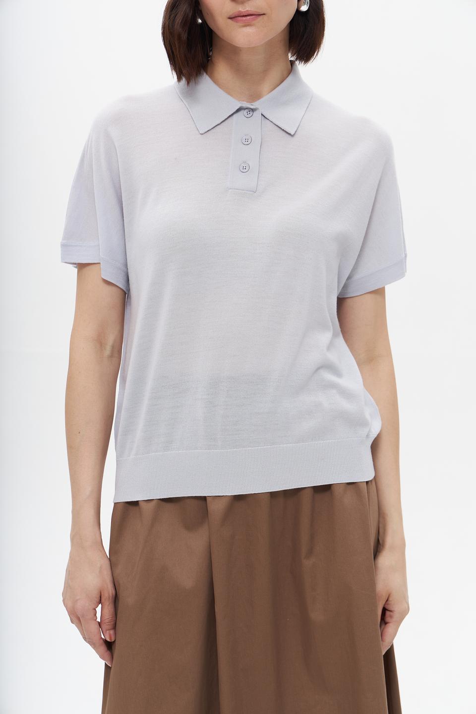 Пуловер-поло UNQ женский светло-серый