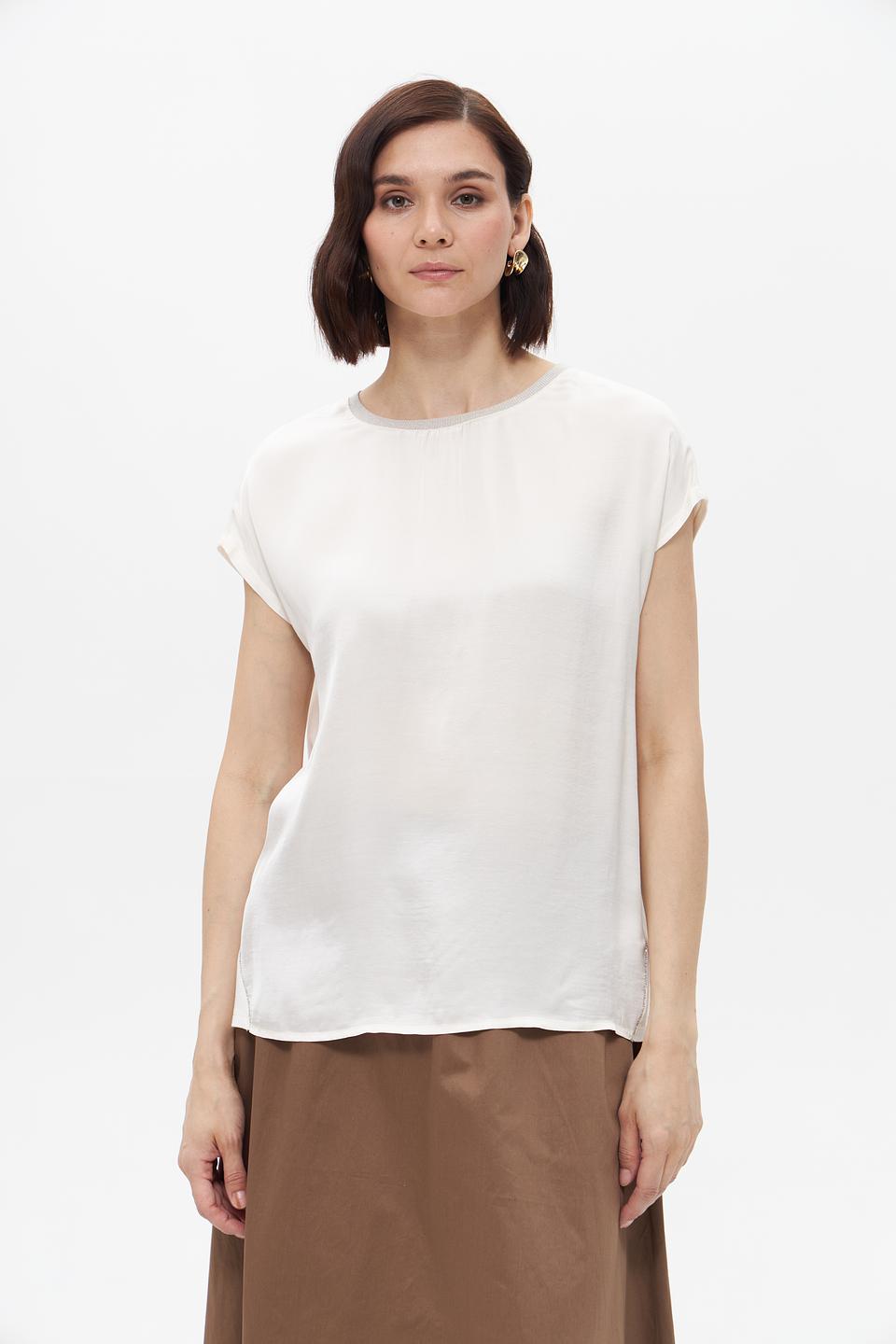 Блуза Oui женская белая с рукавами