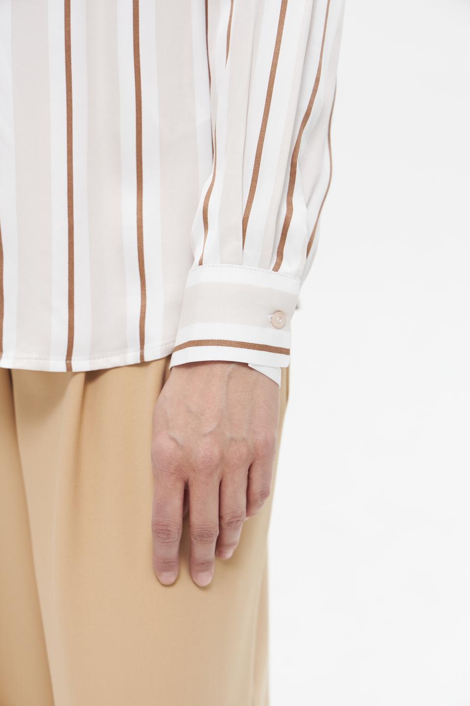 Блуза Monari в полоску бежевая