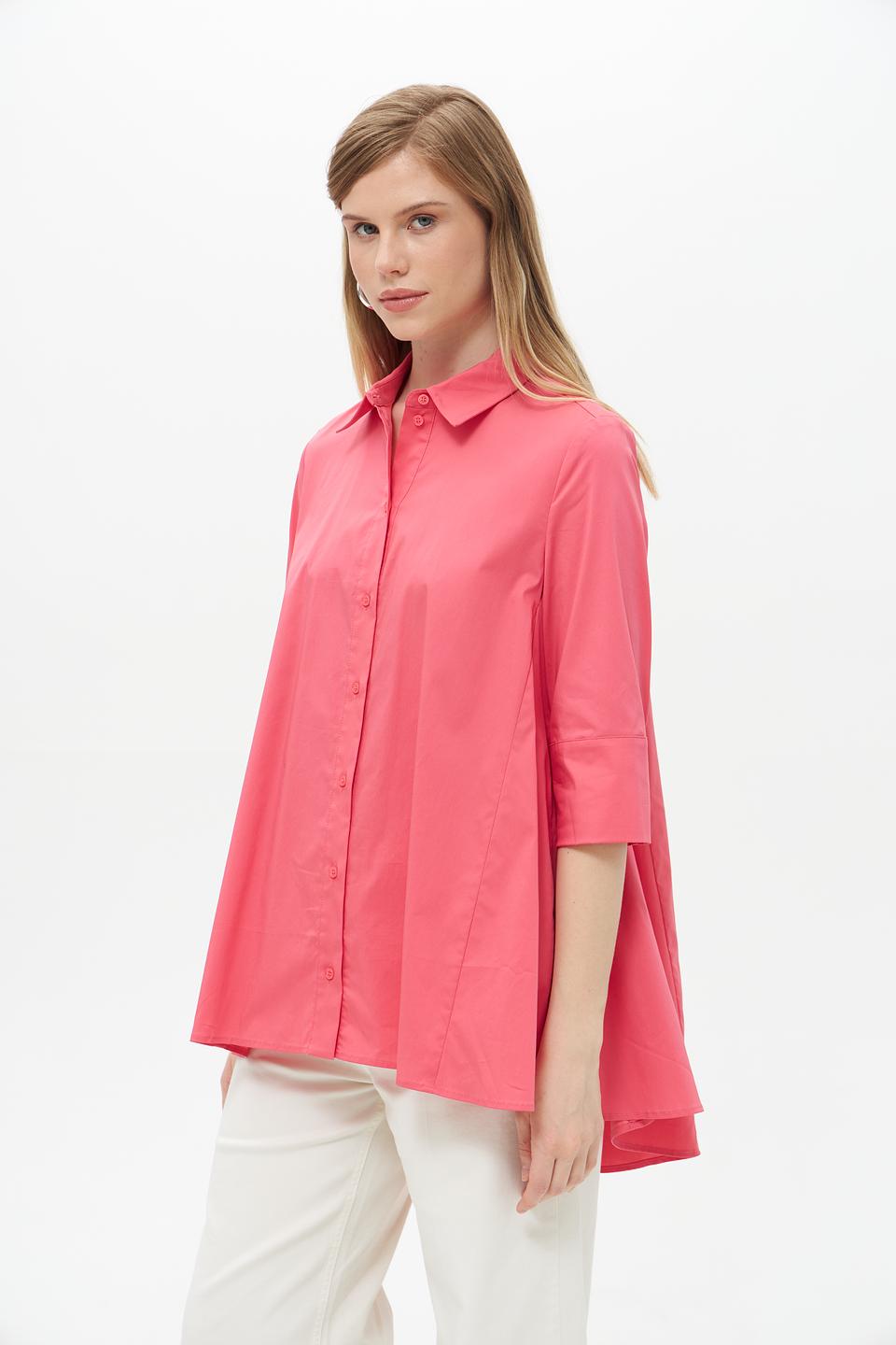 Розовая блуза Catnoir рубашечного кроя с рукавом 3/4