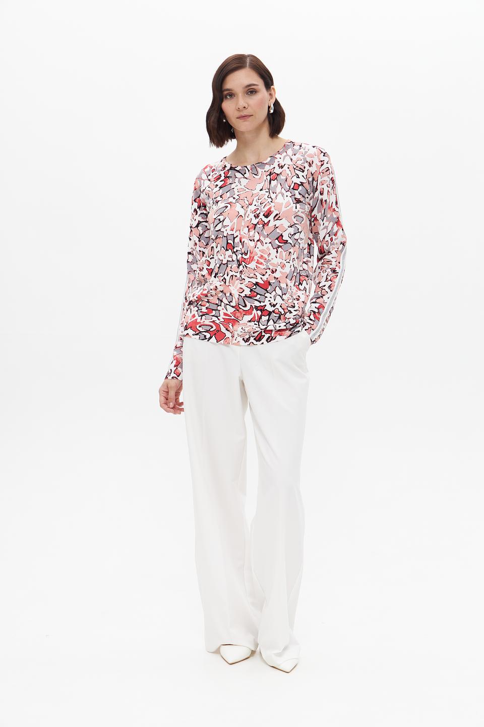 Пуловер Lebek с принтом и полосками