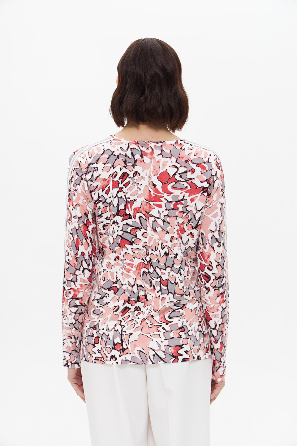 Пуловер Lebek с принтом и полосками