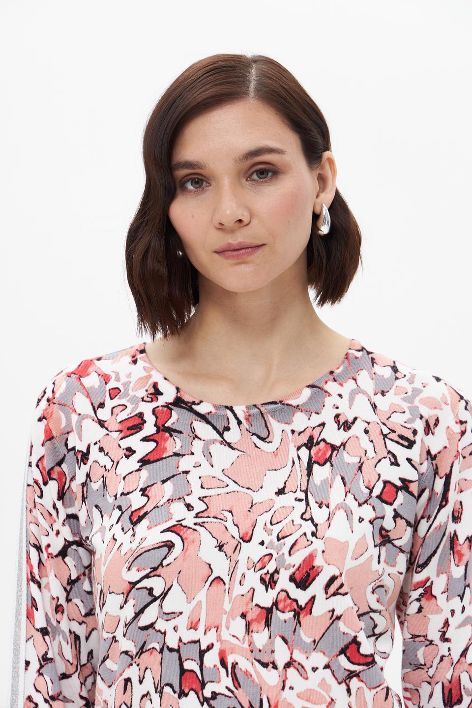 Пуловер Lebek с принтом и полосками