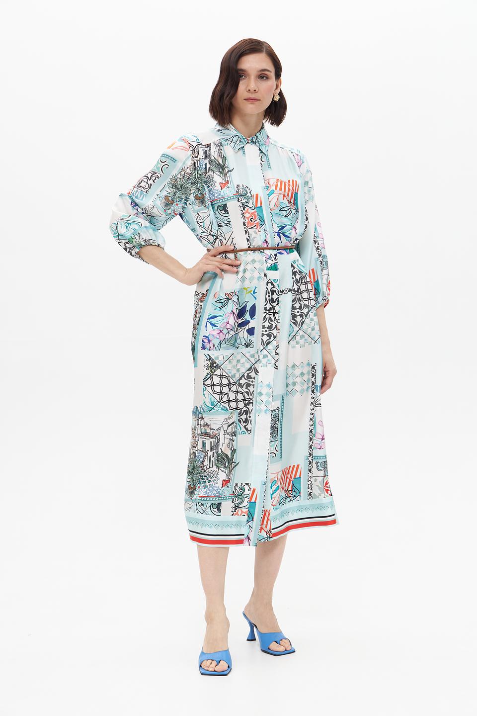 Платье Marc Cain с принтом "Город"