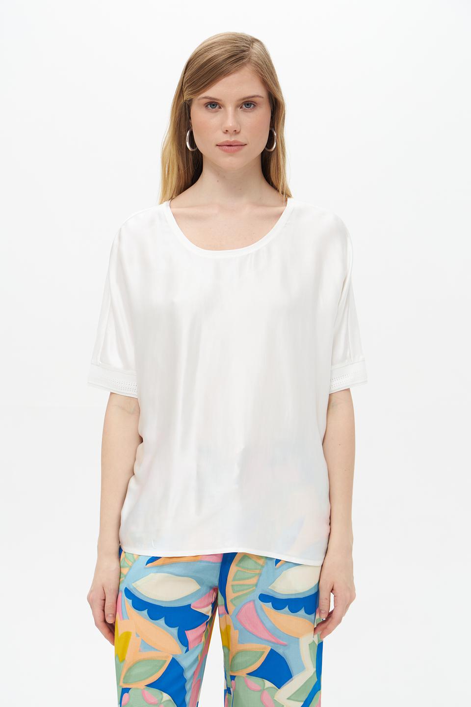 Блуза Lecomte женская белая с коротким рукавом