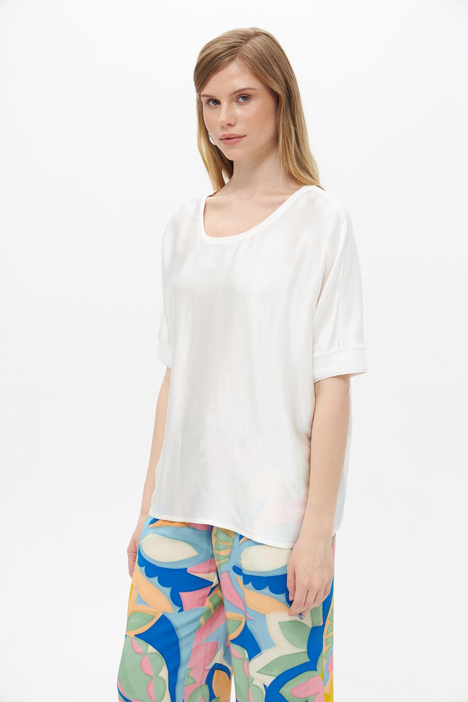 Блуза Lecomte женская белая с коротким рукавом