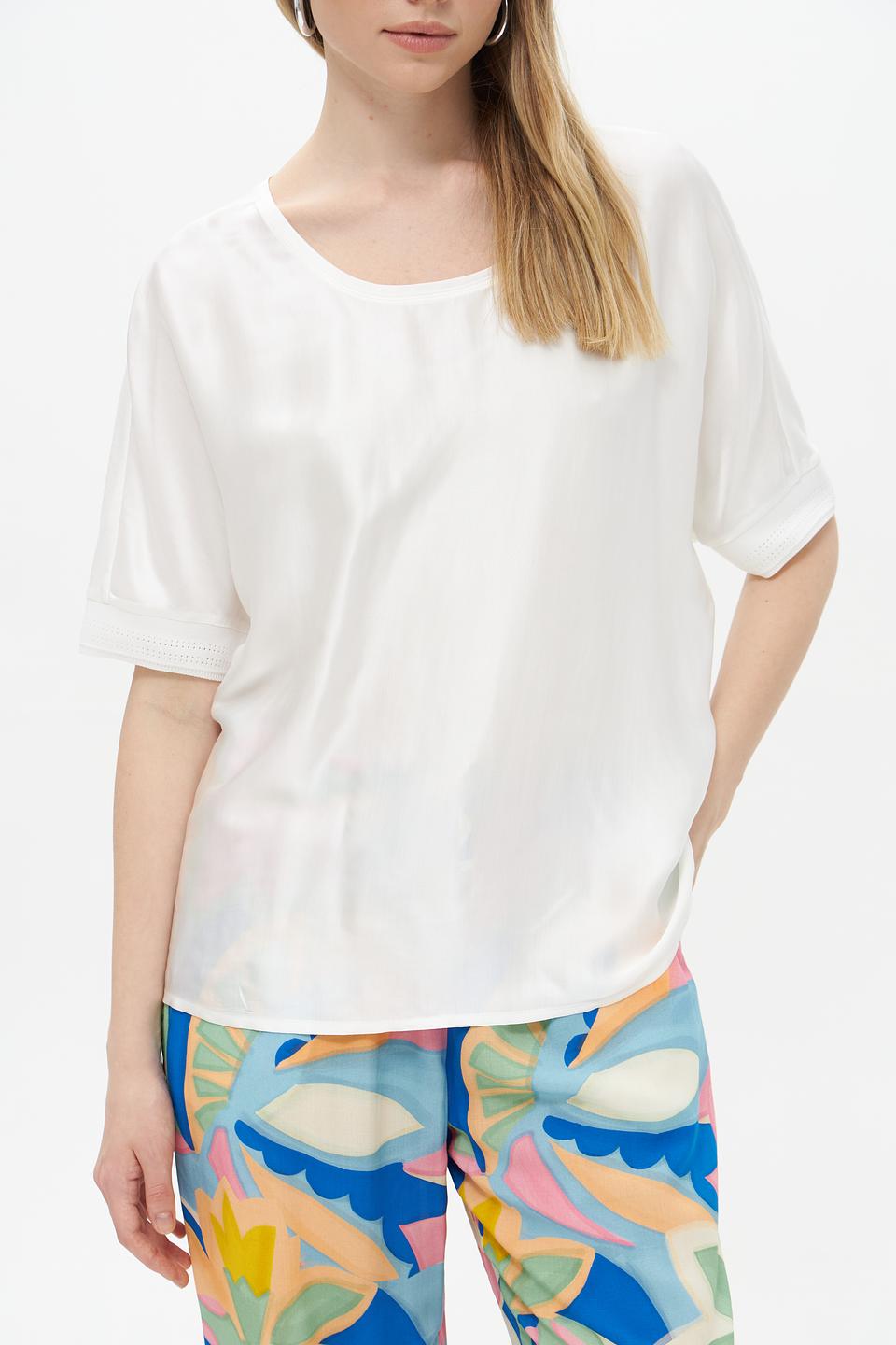 Блуза Lecomte женская белая с коротким рукавом