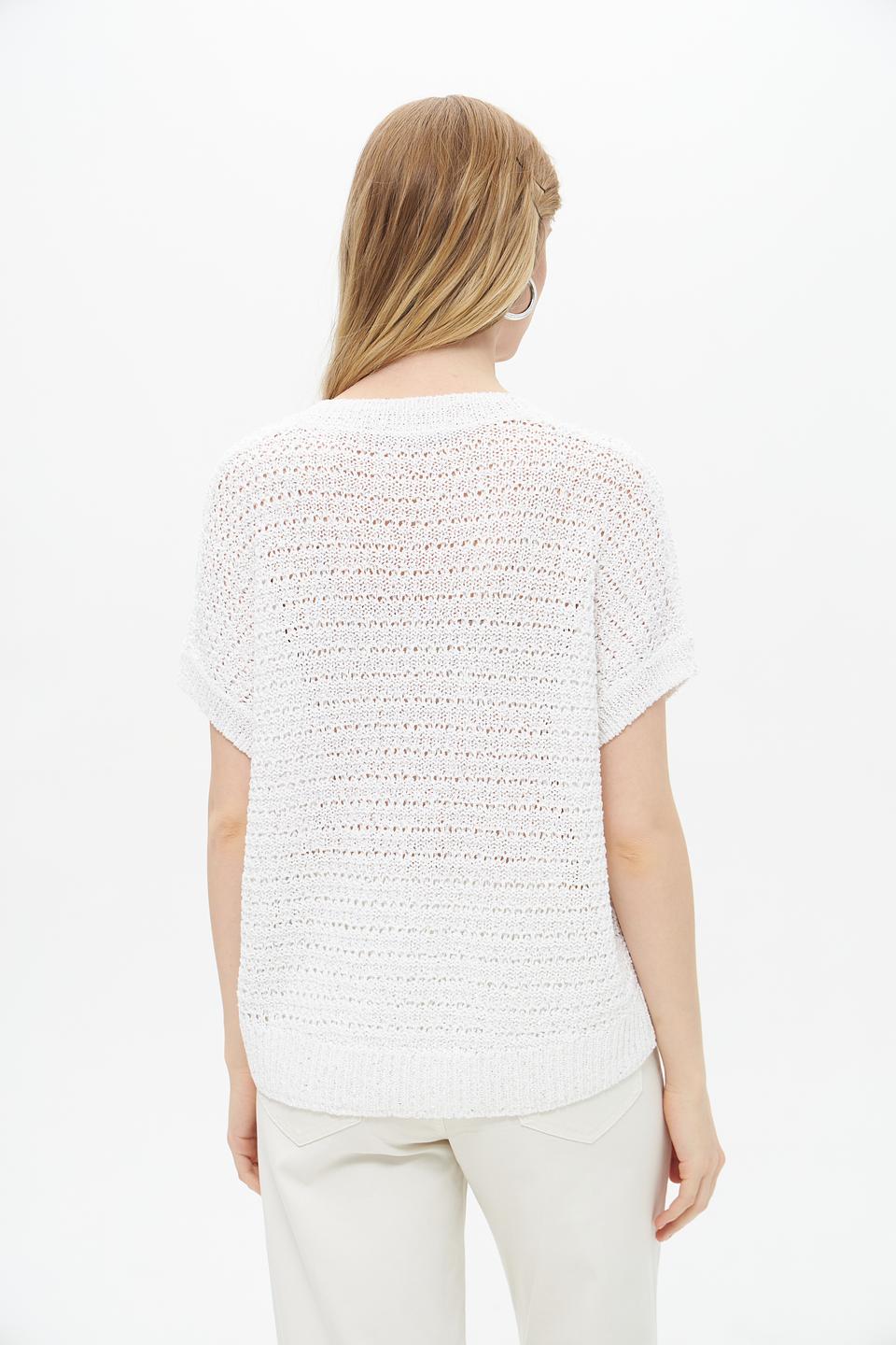 Пуловер Lecomte женский ажурный белый