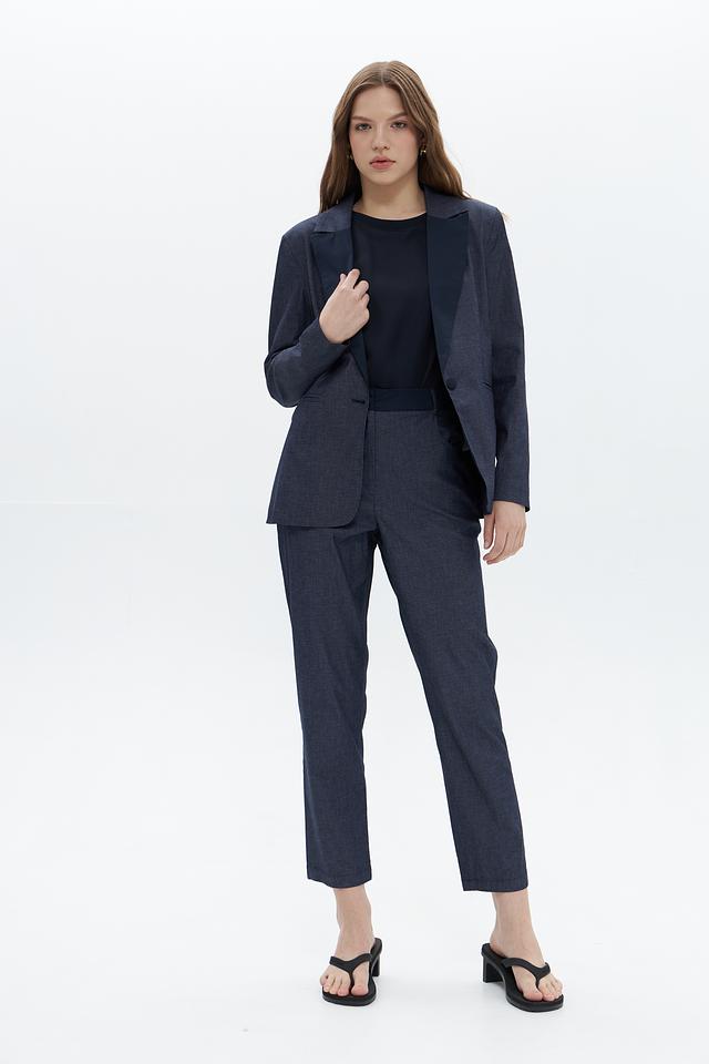 Брюки Croche прямые тёмно-синие