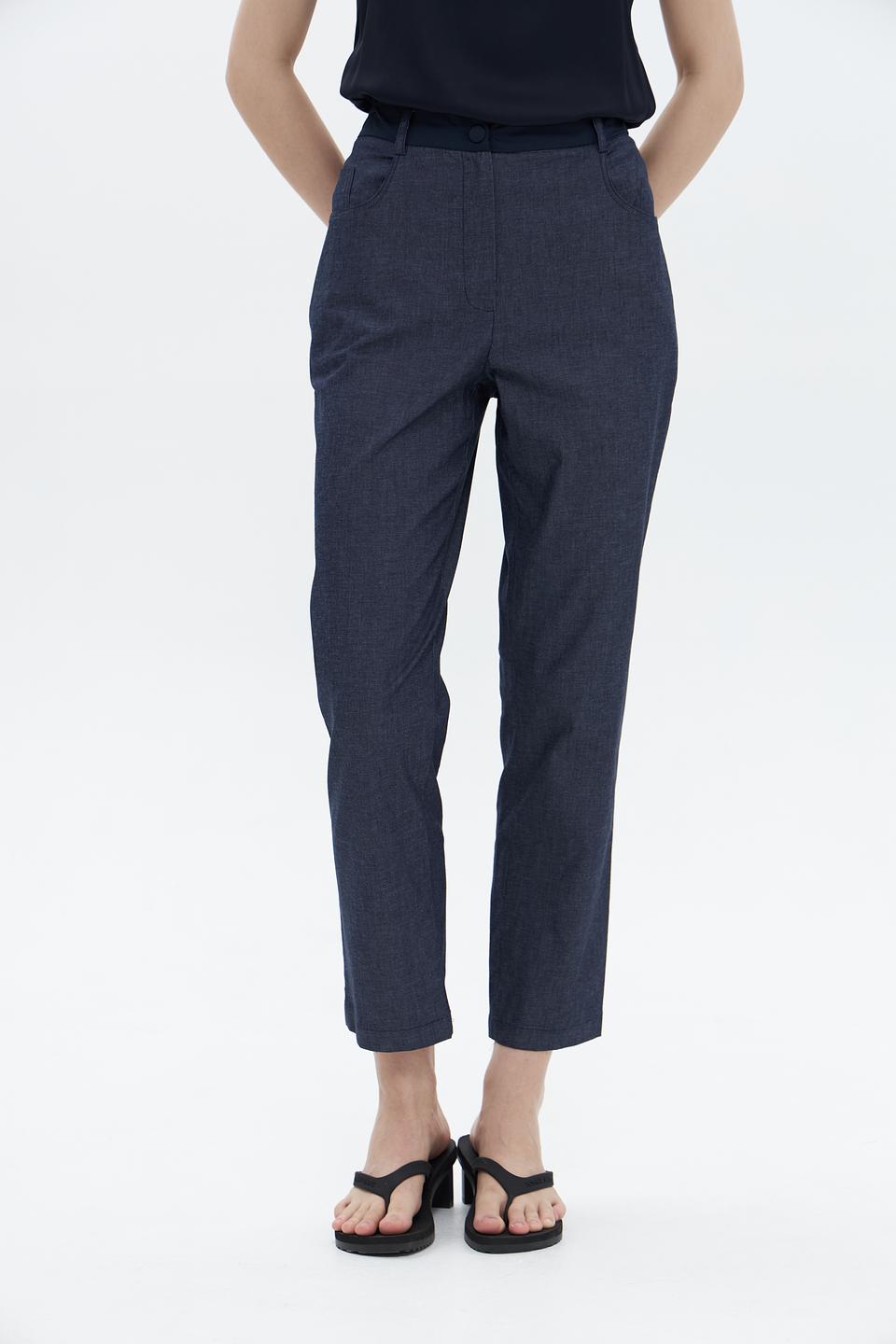 Брюки Croche прямые тёмно-синие