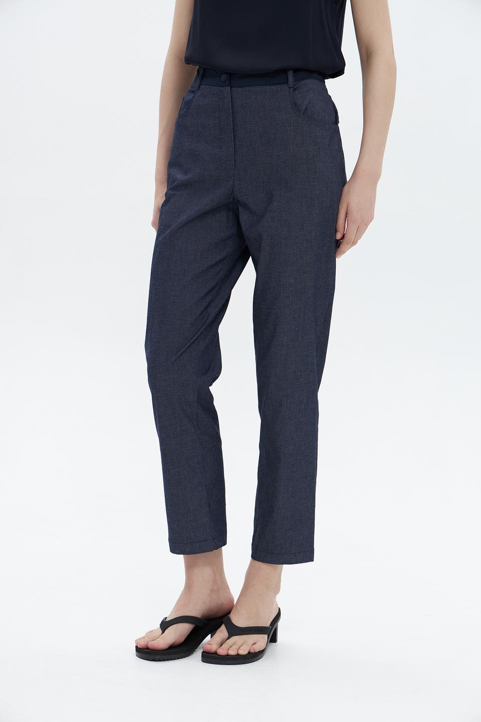 Брюки Croche прямые тёмно-синие