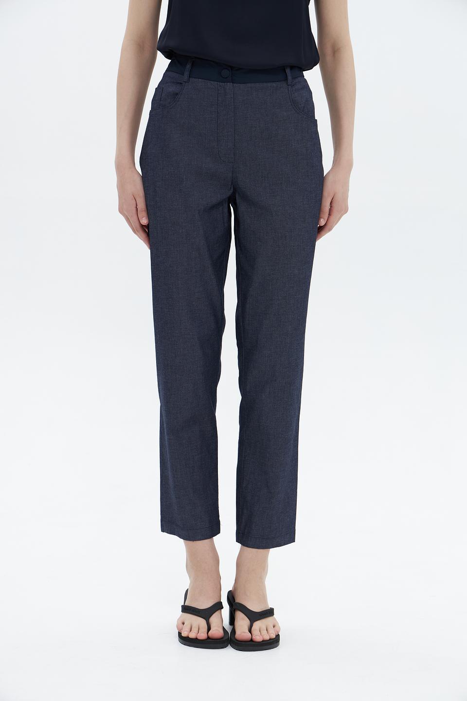 Брюки Croche прямые тёмно-синие