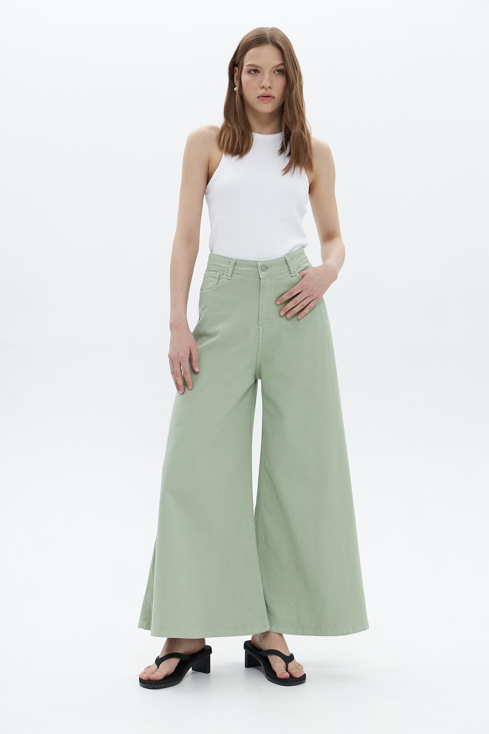 Джинсы Croche палаццо хаки