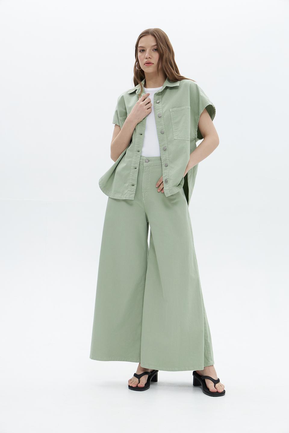 Джинсы Croche палаццо хаки