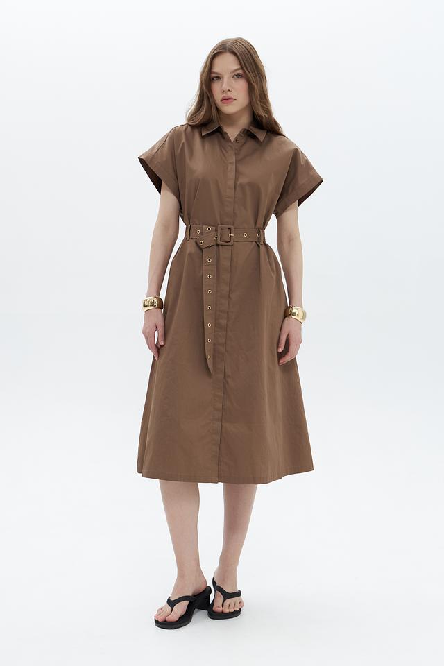 Платье рубашка UNQ коричневое