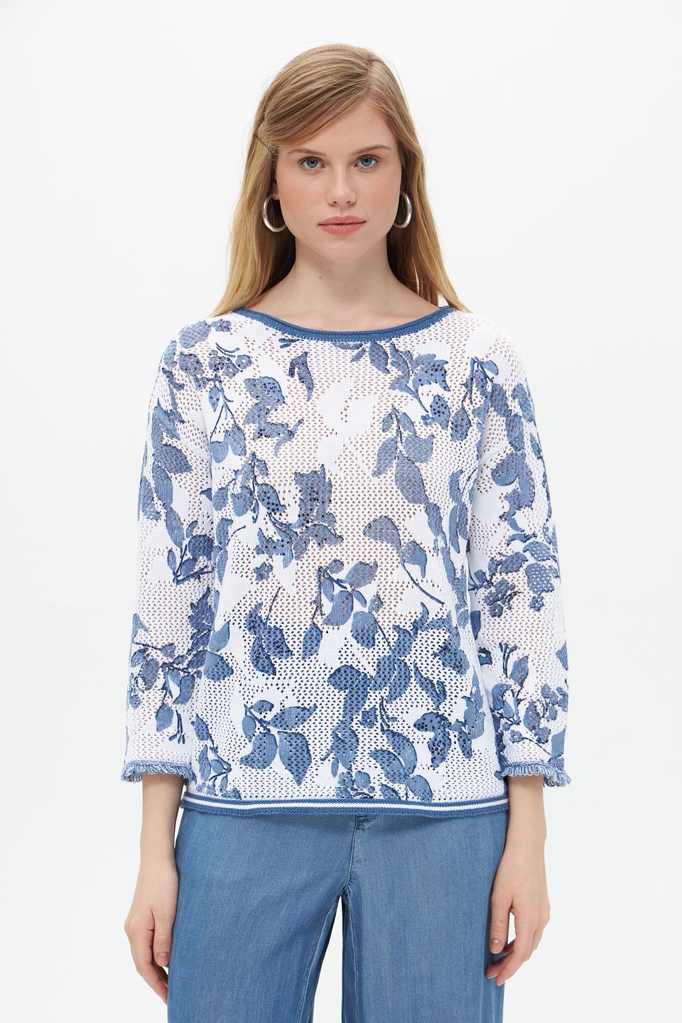 Пуловер Rabe collection с цветочным принтом