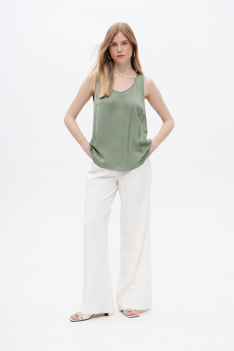 Топ Oui женский оливковый