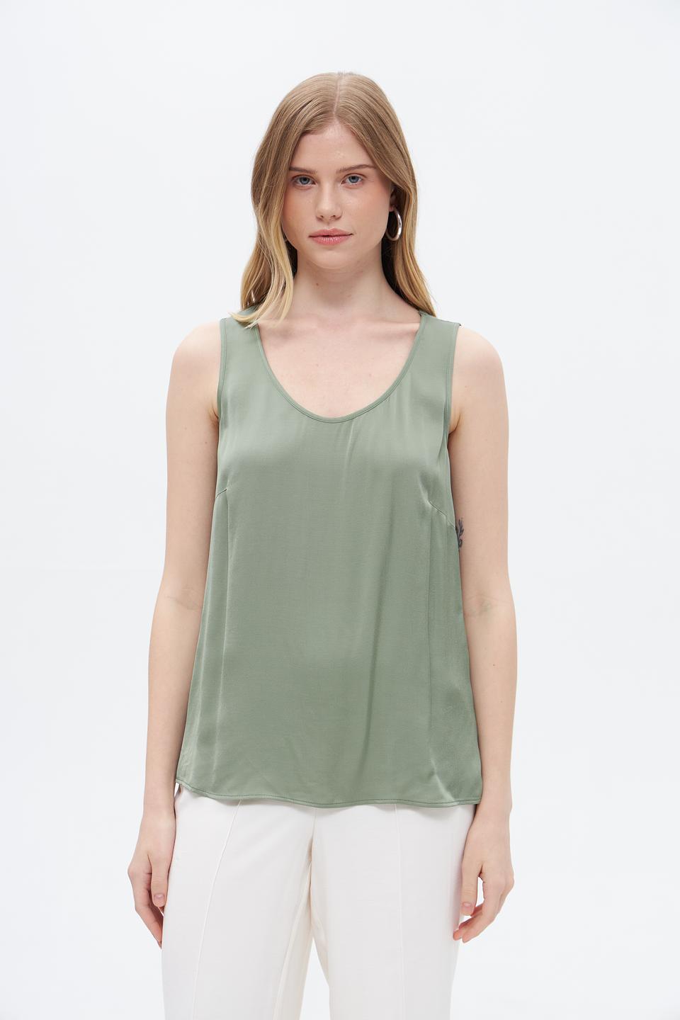 Топ Oui женский оливковый