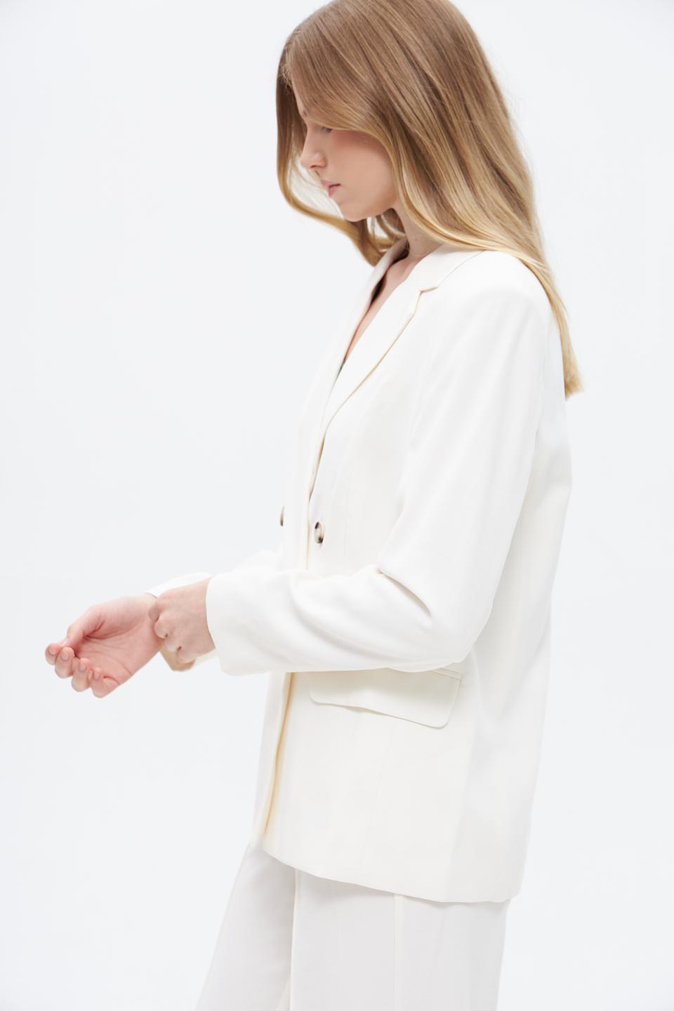 Жакет Oui приталенный, кремовый