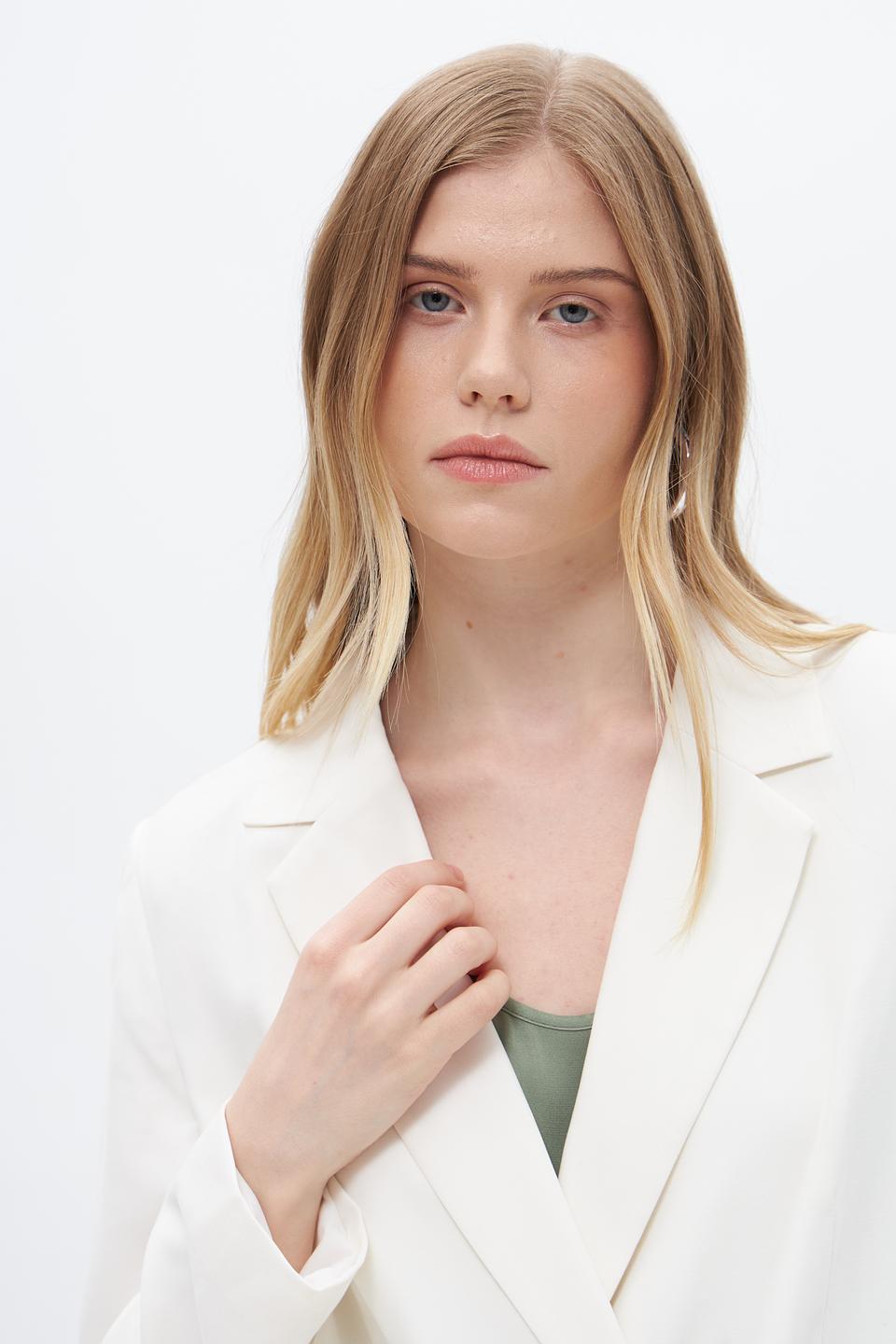 Жакет Oui приталенный, кремовый