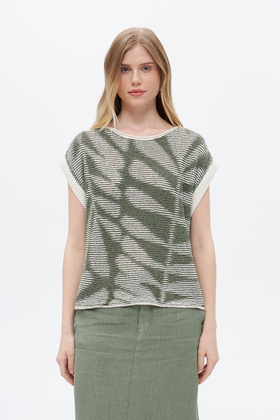 Жилет Oui с узором зелёный