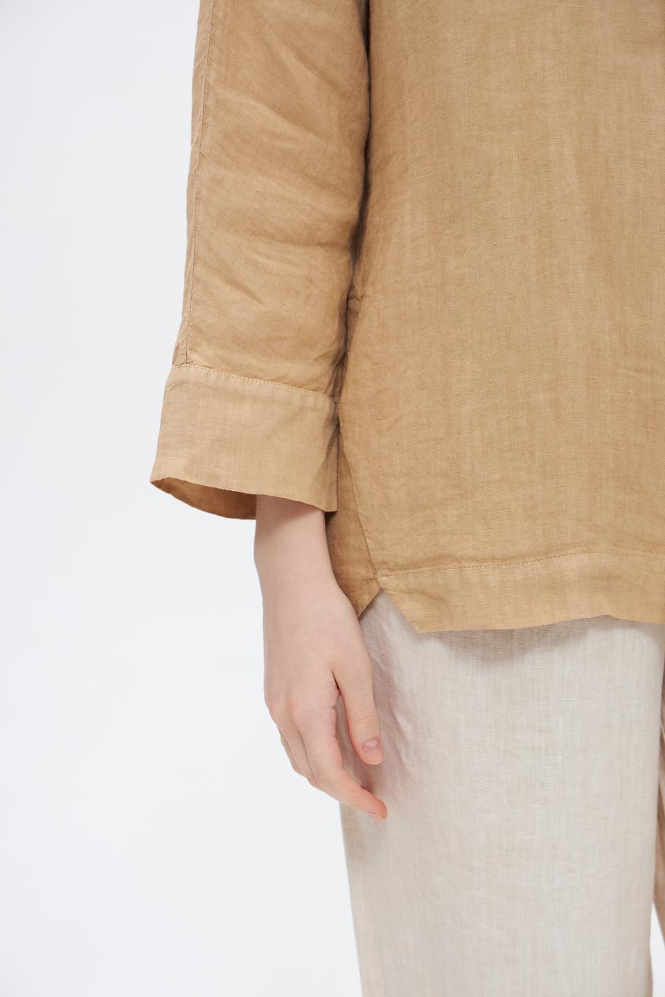 Блуза Oui из льна бежевая