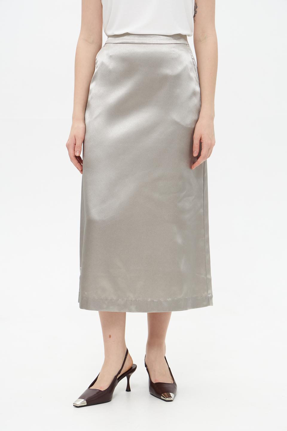 Юбка Lecomte атласная серая