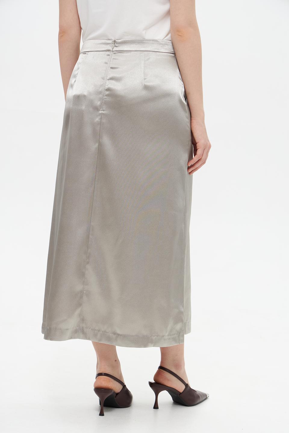 Юбка Lecomte атласная серая