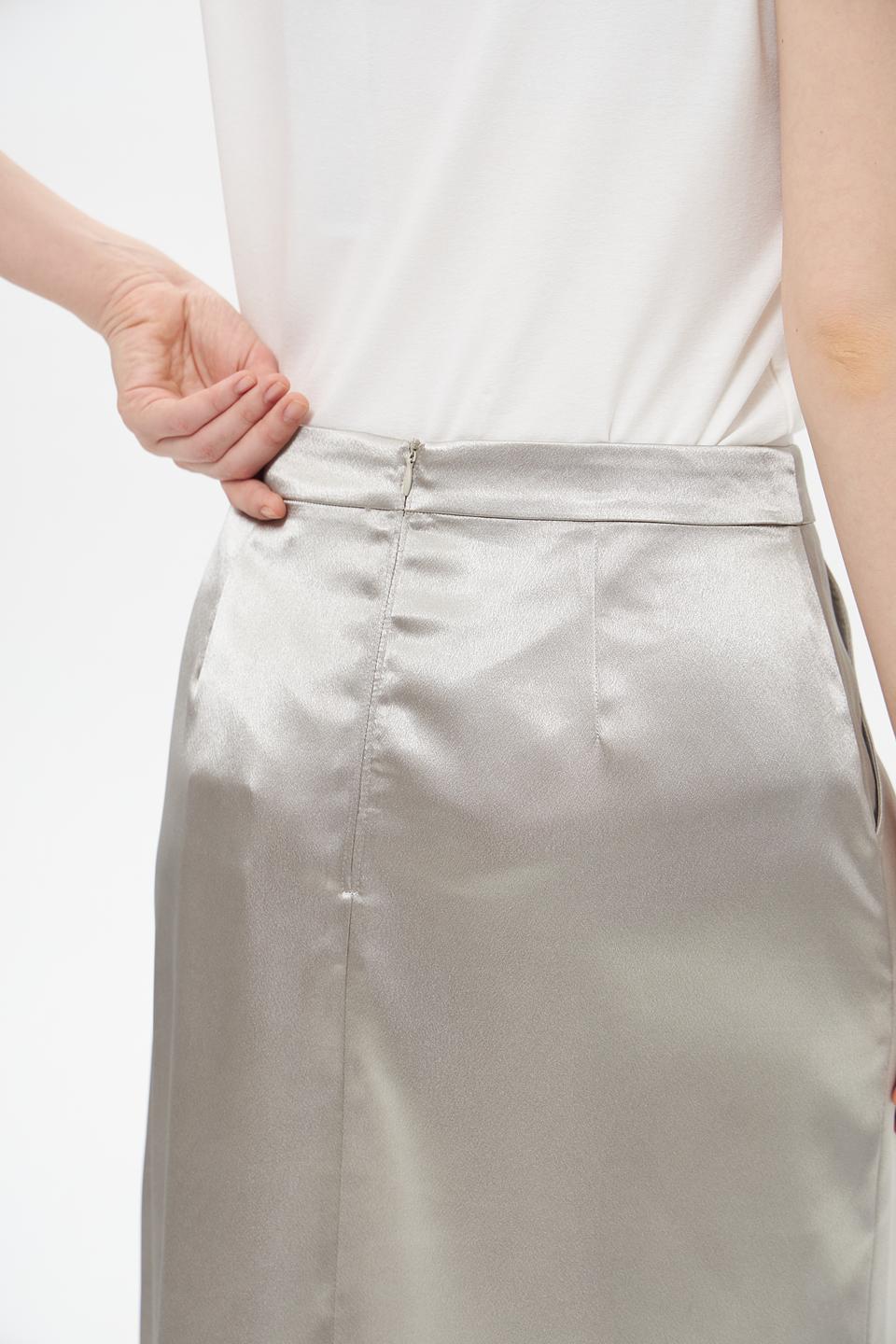 Юбка Lecomte атласная серая