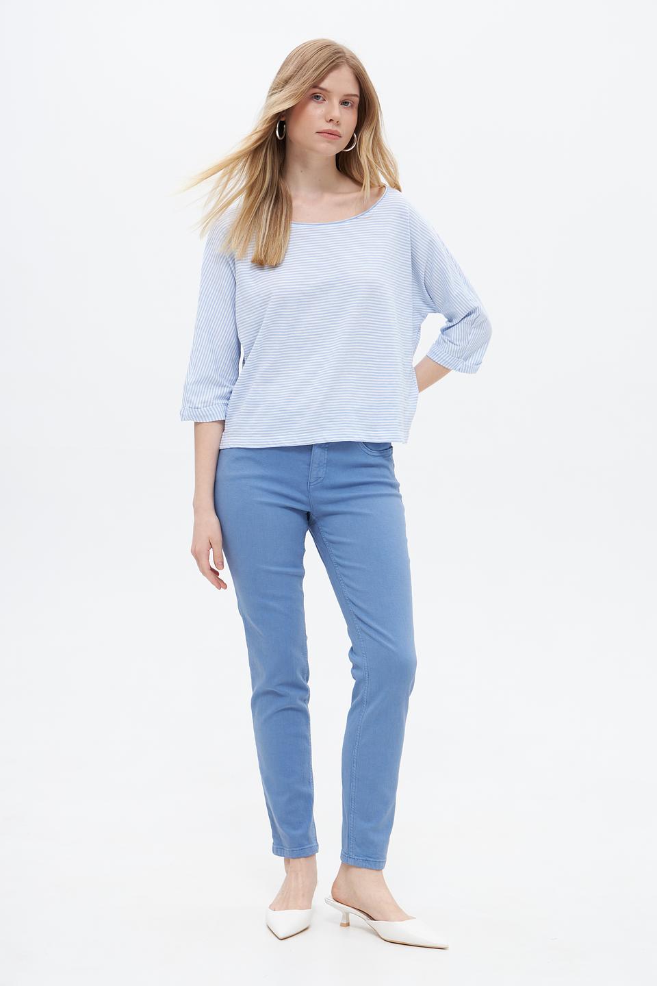 Футболка Oui в полоску голубую