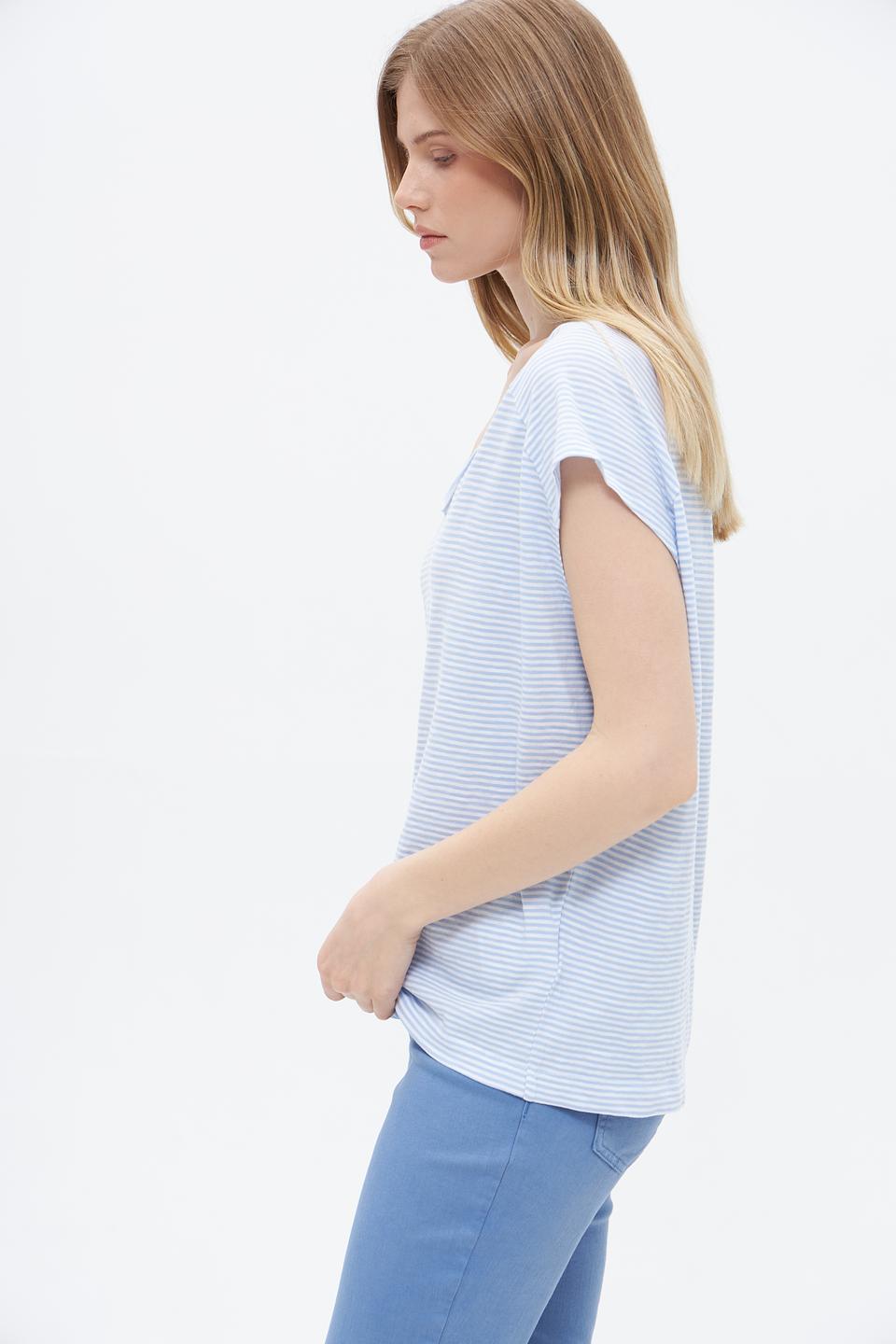 Футболка Oui в полоску голубой