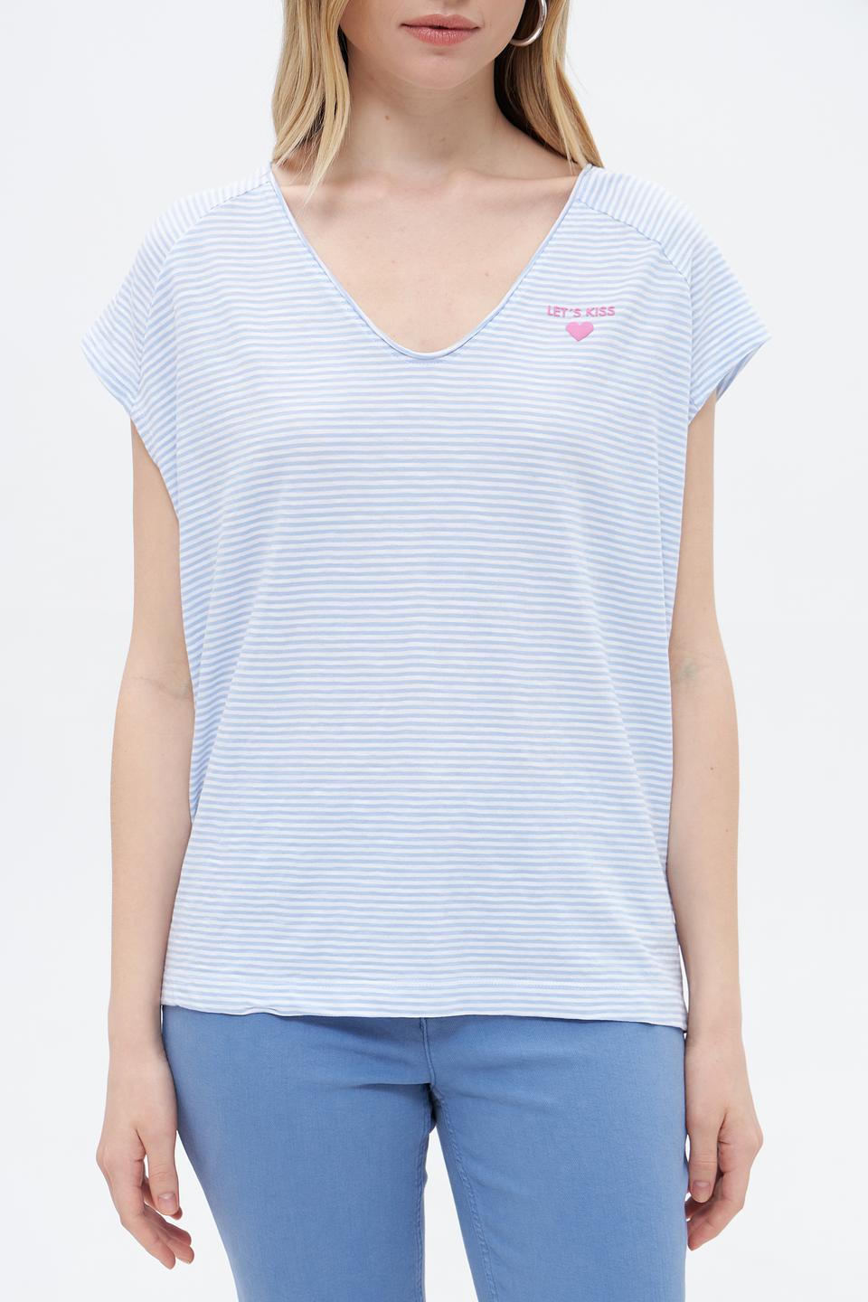 Футболка Oui в полоску голубой