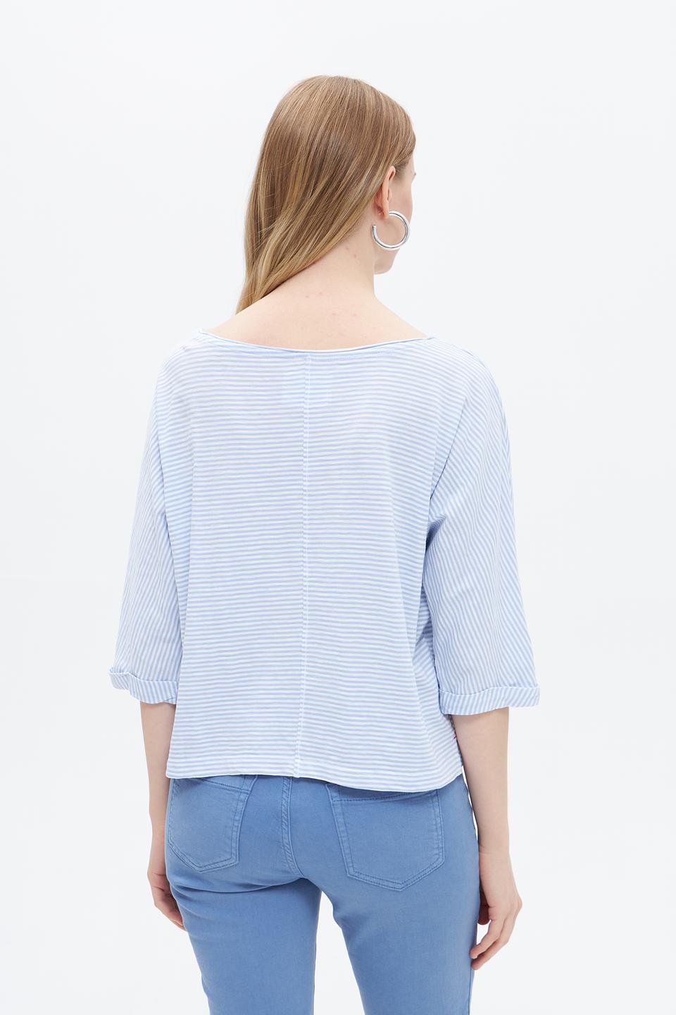 Футболка Oui в полоску голубую